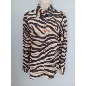 ESCADA  100% Silk Tiger Stripe Ladies Blouse Sz 36 (US 8)